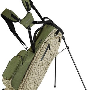 NEW 2024 TaylorMade Flextech US Sage Rye/Print 4 Way Stand/Carry Golf Bag