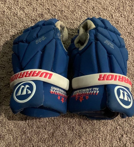 Used Warrior Small Burn Lacrosse Gloves - All American game edition