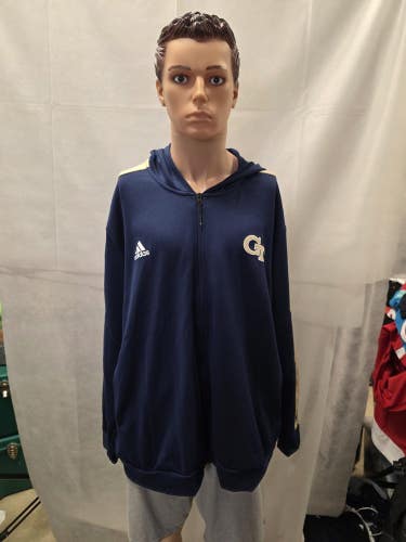 NWT Georgia Tech Yellow Jackets Adidas Full Zip Hooded Jacket 3XL NCAA