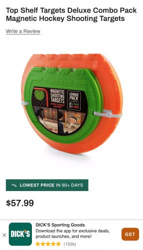 Top Shelf Targets- magnetic hockey shooting practice targets