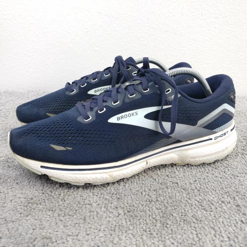 Brooks Ghost 15 Mens Size 10.5 Running Shoes Navy Blue Mesh Sneakers Low Top
