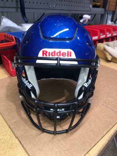 USED RIDDELL FLEX ADULT HELMET - MEDIUM - METALLIC ROYAL BLUE