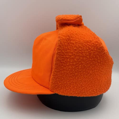 Vintage P Brand Hunting Blaze Orange Trapper Cap Size L Ear Flap Hat Thinsulate