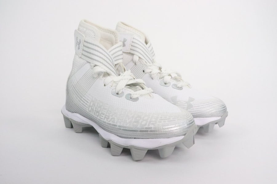 Under Armour Youth Football Cleats Size 10k White Highlight Franchise JR