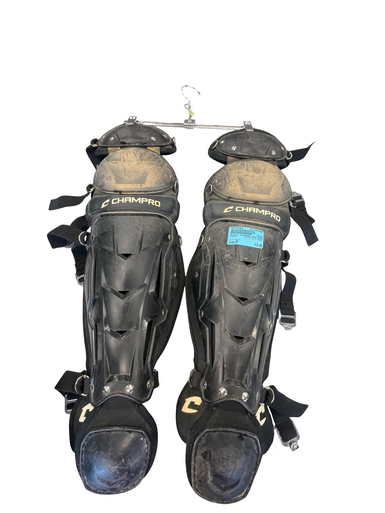 Used Champro CATCHERS SHIN GUARDS Catchers Leg Guards Black Junior 11682-S000123691