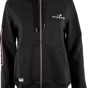 Nitro Snowboard Lectra Full Zip Hoodie Women's XS Extra Small Black New