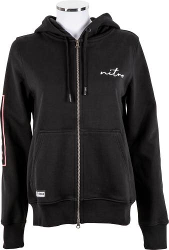Nitro Snowboard Lectra Full Zip Hoodie Women's XS Extra Small Black New