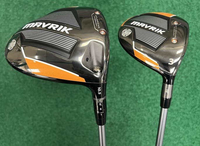 Callaway Golf Mavrik Driver & #3 Fairway Wood Set Regular Flex Graphite w/HC's