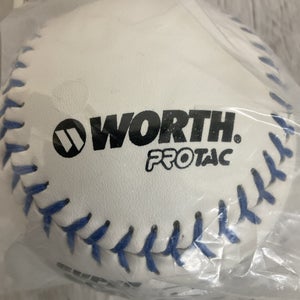 Worth Protac Softball Super Green Dot Classic C Lok White Cover Blue Seams