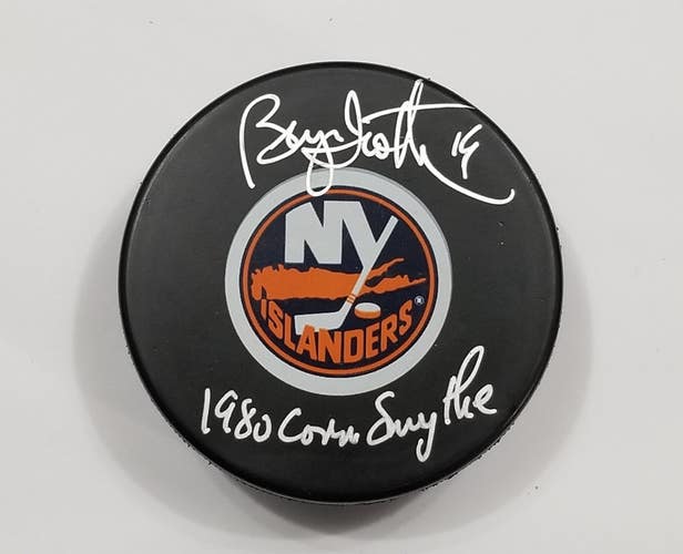 BRYAN TROTTIER Signed New York Islanders Autograph Hockey Puck 1980 Conn Smythe