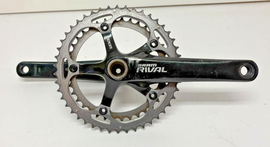 SRAM Rival GXP OCT 175mm 46/38 Black Aluminum Road Bike Double Crankset GREAT