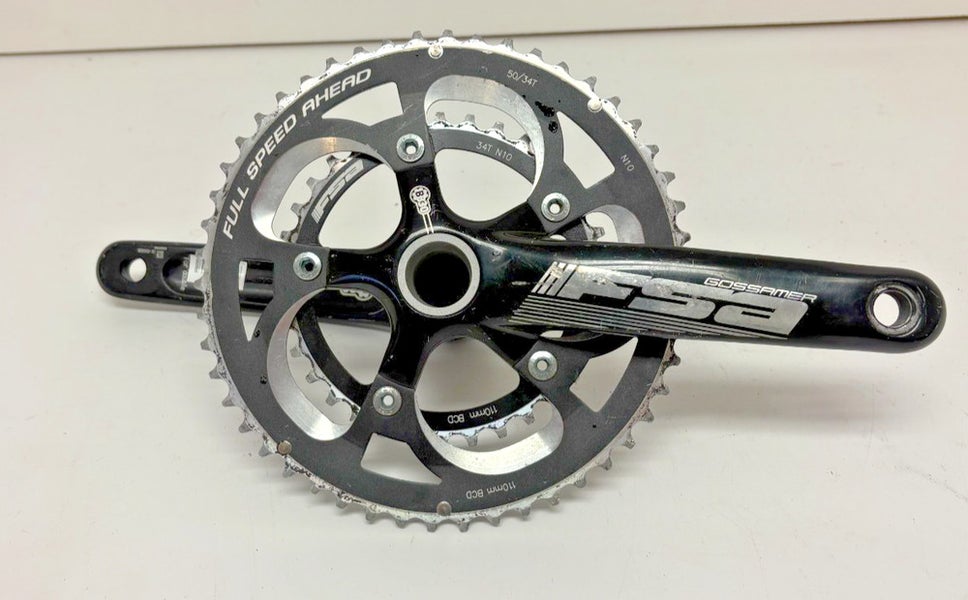 FSA Gossamer BB30 170mm 50/34 Black Aluminum Road Bike Double Crankset
