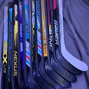 Youth Bauer Mystery Mini Left Hand Hockey Stick Less Than 30 Flex (Used)