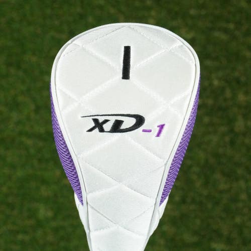 ASPIRE XD-1 DRIVER HEADCOVER ZIPPER WHITE / PURPLE ~ LOOK!!