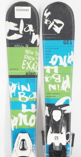 Elan Pinball Pro Twin Tip Kids Skis with Bindings - 125 cm Used