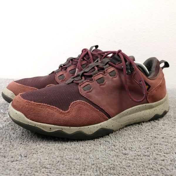 Teva Arrowood Waterproof Mens Size 11.5 Hiking Shoes Burgundy Leather Lace Up