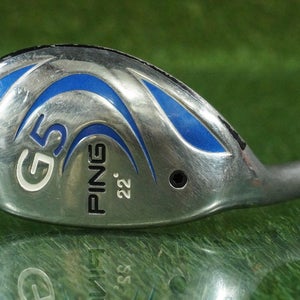 PING G5 22 4 HYBRID IRON 4H GRAFALLOY PROLAUNCH BLUE STIFF BLACK DOT LEFT LH