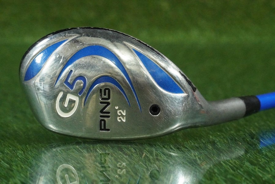 PING G5 22 4 HYBRID IRON 4H GRAFALLOY PROLAUNCH BLUE STIFF BLACK DOT LEFT LH