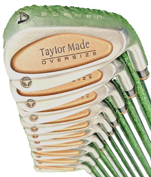 TaylorMade Burner Oversize Iron Set 2-PW,AW RH Rifle Stiff Steel Nice Grips