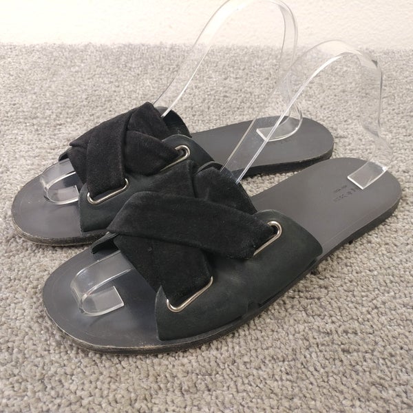 Rag & Bone New York Nora Sandals Womens Size 39.5 EU Slip On Shoes Flats Black