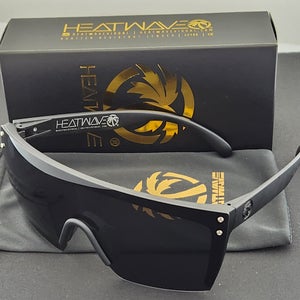 Heatwave Lazer Large Shield Sunglasses Matte Black Frame Dark Smoke Lens H15