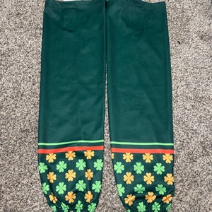 RARE* Green Lucky St. Pat USHL Lincoln Stars Senior Large SP EDGE STYLE Socks Pro Stock (NEW)