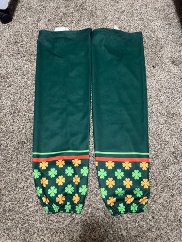 Green Lucky St. Pat USHL Lincoln Stars Senior Large SP EDGE STYLE Socks Pro Stock (Used)