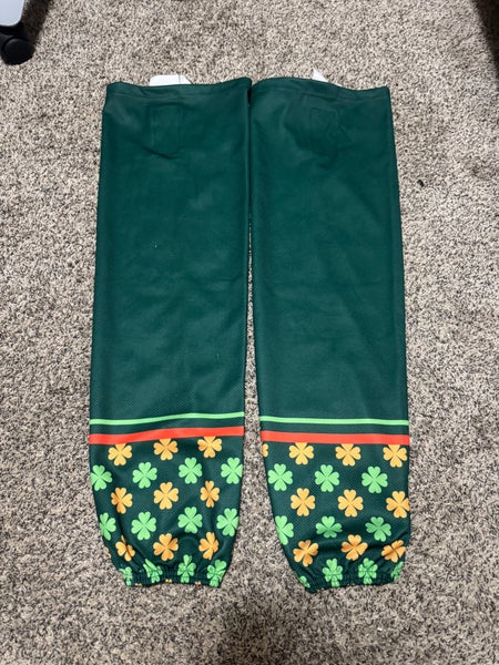 Green Lucky St. Pat USHL Lincoln Stars Senior Large SP EDGE STYLE Socks Pro Stock (Used)