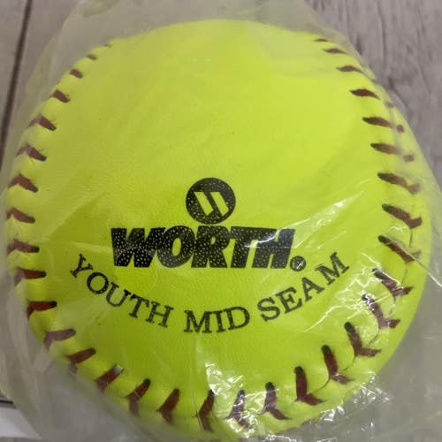 Worth Softball Youth Mid Seam Red Dot Fastpitch Pro Leather ASA Certified Yellow