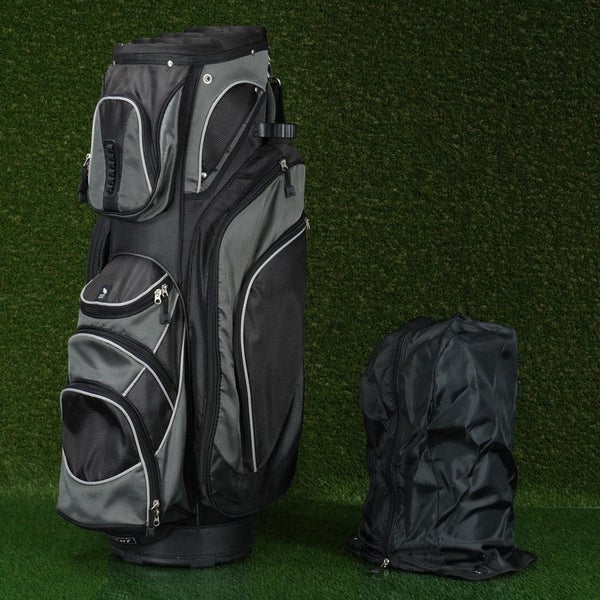 KNIGHT GOLF CART BAG 14-WAY PUTTER WELL GOLF BAG, BLACK / GRAY ~ K00669