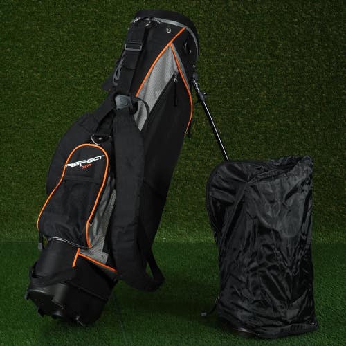 INTECH ASPECT XR STAND BAG 7-WAY GOLF BAG, BLACK / ORANGE / GRAY