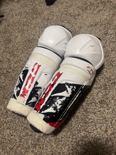 NHL Used San Jose Sharks Senior CCM Jetspeed FT4 pro 14" Shin Pads Pro Stock (Used)