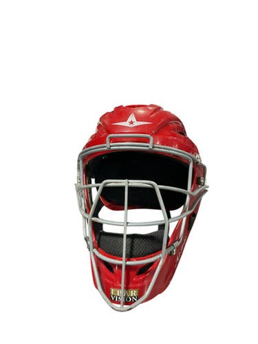 Used All-Star CATCHER HELMET Catchers Helmet w/Mask Red LG 11834-S000042941