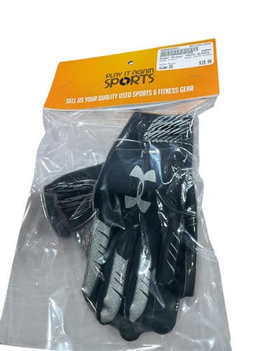 Used Under Armour YOUTH GLOVES FB Gloves Black XS 11834-S000042921