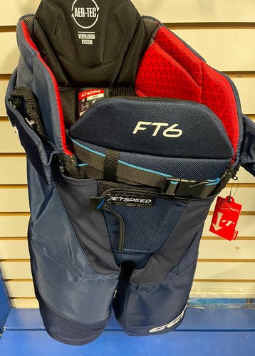 New CCM Jetspeed FT6 Hockey Pants Jr Large Navy Blue