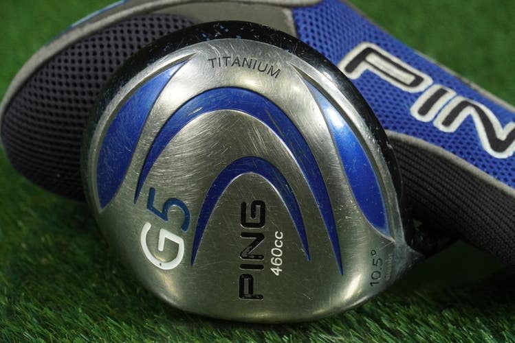 PING G5 10.5 DRIVER 460CC TITANIUM ALDILA NV 65-R 350 REGULAR RH WITH HEADCOVER