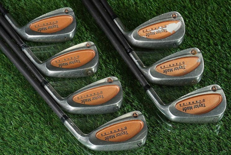 TAYLORMADE BURNER OVERSIZE IRONS SET 4-PW S-90 PLUS STIFF BUBBLE GRAPHITE RH