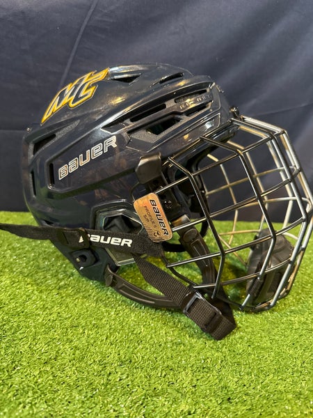 Small NCAA Team Issue Bauer Re-Akt 150 Helmet w/Small Bauer Profile II I2 “Oreo” Cage (New)