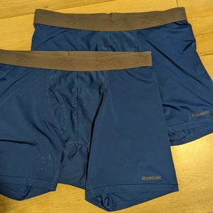 Large Men's Blue Reebok Compression Shorts 2-Pack Bundle