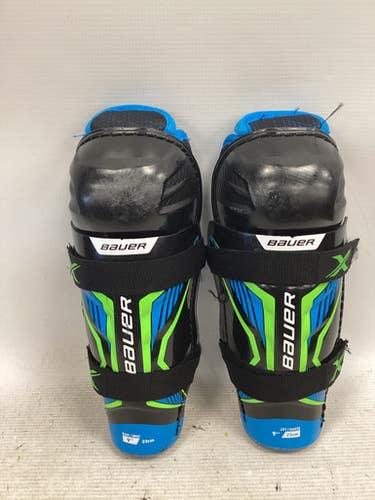Used Bauer X Youth Shin Guards Black 9" 11851-S000040288