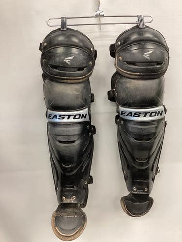Used Easton GAMETIME SHINS Catchers Leg Guards Black Youth 11851-S000040291