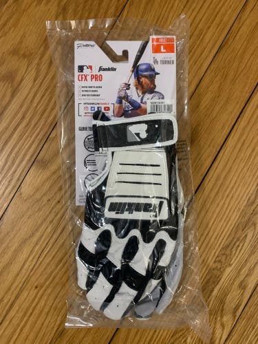 New Franklin CFX PRO White/Black Batting Gloves Adult Large