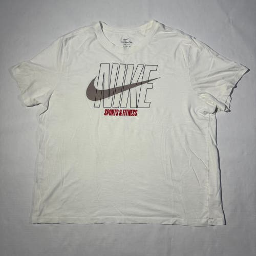 White XXL Men's Nike Dri-Fit Shirt (Used)