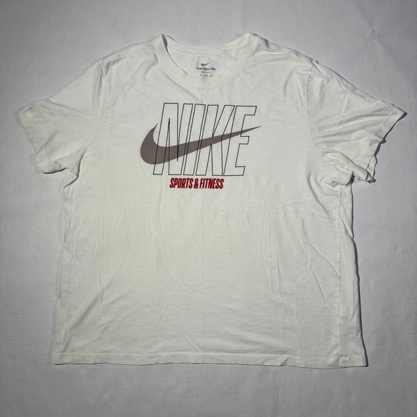White XXL Men's Nike Dri-Fit Shirt (Used)