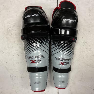Used Bauer VAPOR X3.0 Senior Shin Guards White/Black/Red 16" 11855-S000194747
