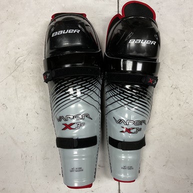 Used Bauer VAPOR X3.0 Senior Shin Guards White/Black/Red 16" 11855-S000194747