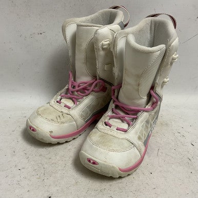 Used 5150 Girls Snowboard Boots White Junior 05 11855-S000194798