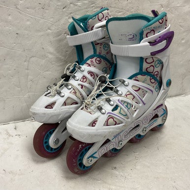 Used RollerDerby STINGER 5.2 ADJ 2-5 Junior Rec Fitness Skates White Adjustable 11855-S000194791