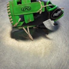 Used Rawlings 9 INCH LEFT HAND THROW BB/SB Glove LH Throw Green 9" 11497-S000153781