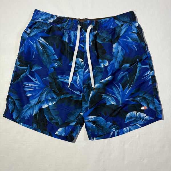 Tommy Hilfiger Men’s Swim Trunks Blue Tropical Floral Print